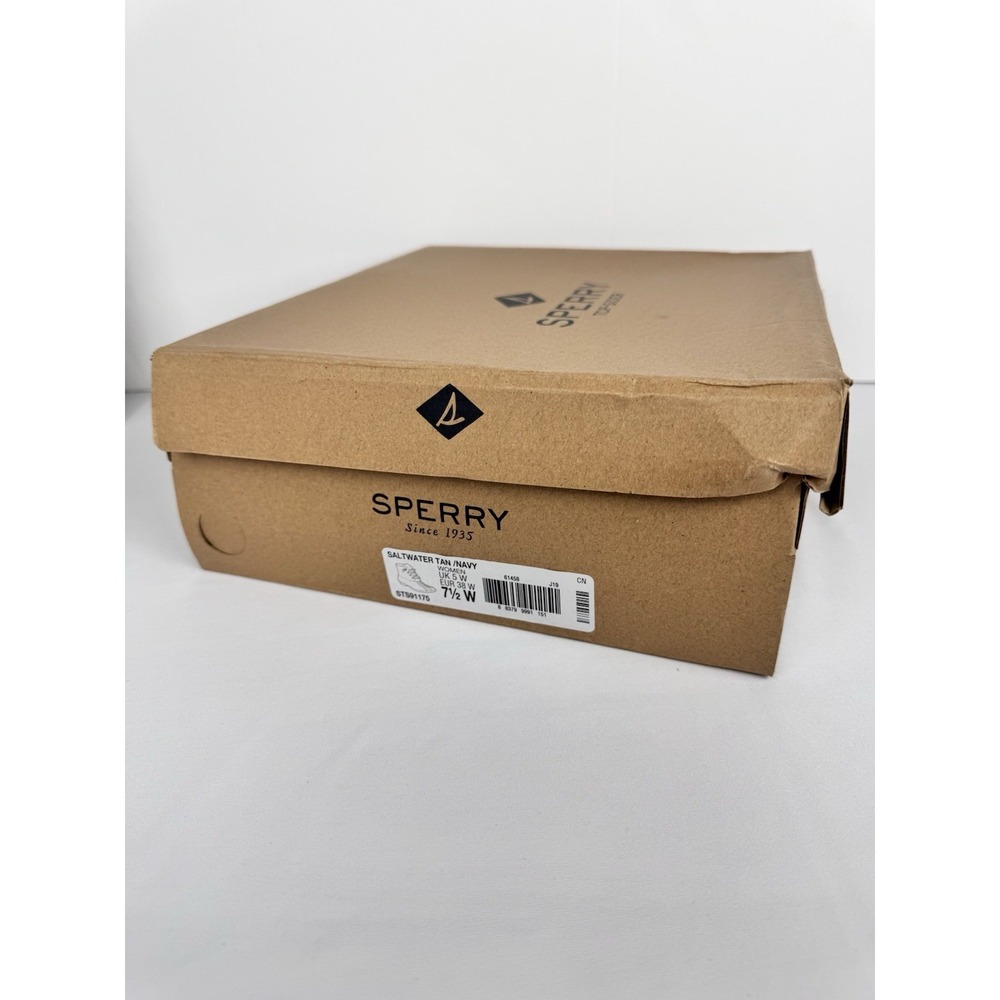 Sperry Top Sider Saltwater Duck Boots Rubber Leather Glossy Navy Blue NWB 7.5 W - Picture 7 of 8